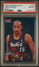 1998 FLEER BRILLIANTS BLUE #105B VINCE CARTER PSA 8