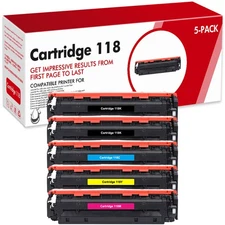 5x High Yield Toner Cartridge 118 Set For Canon IMAGECLASS MF8580cdw LBP7660cdn