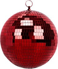 8 Inch Mirror Ball for Disco DJ Club Party Wedding Home Decor, 8 Inch, Red-1