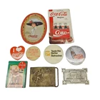 Vintage Coca Cola Rare Collectables Lot  - Diet Coke Pin, Belt Buckle, 7up