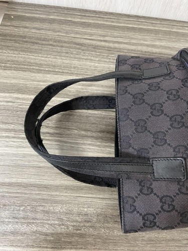 GUCCI 002.1079.00199 GG patterned canvas tote bag in black fastener From Japan - Picture 15 of 24
