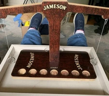 Ring Toss Shot Game - Wooden Ring and Hook Drinking Game Jameson Ships Disassemb