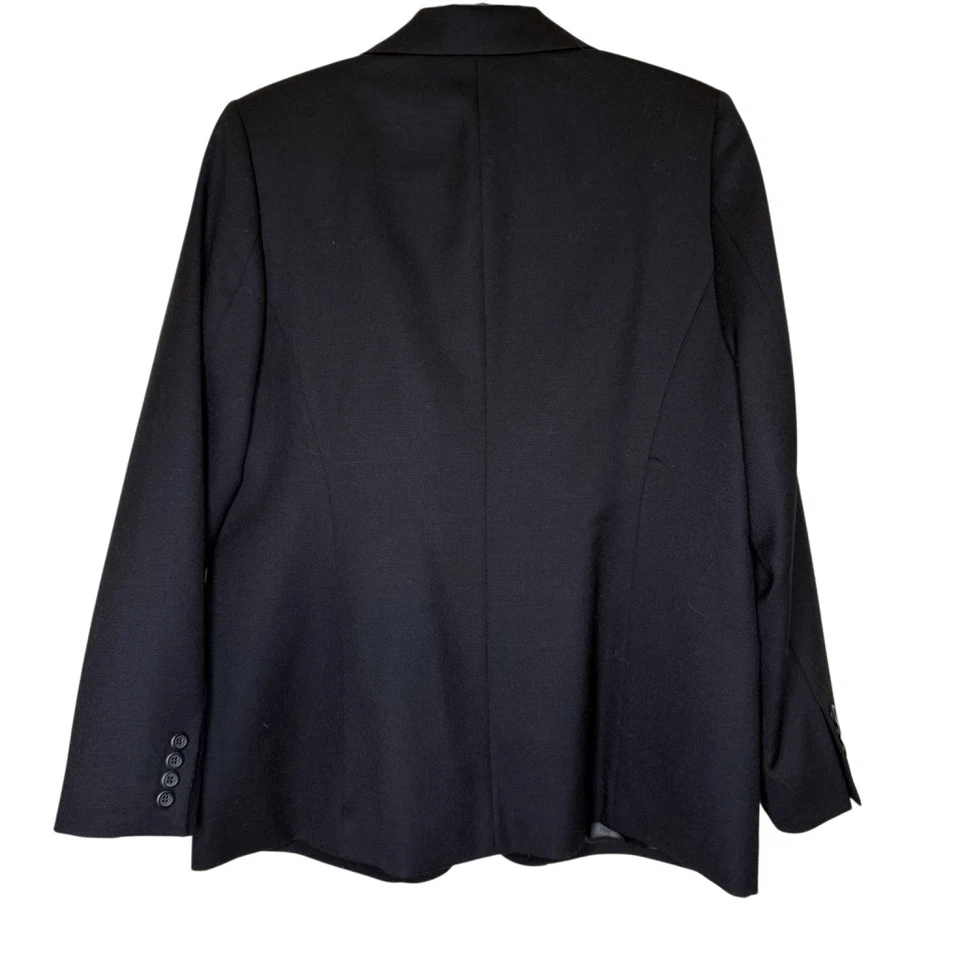 Blazer Pendleton clássico preto lã um botão tamanho 12 Academia - Imagem 4 de 4