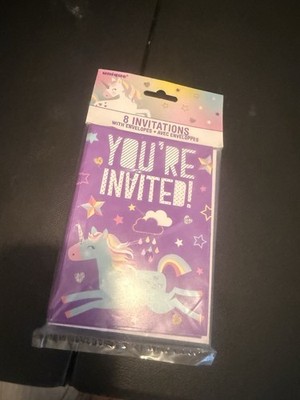 Unicorn Birthday Invitations For Girls, Rainbow Unicorn Birthday Party