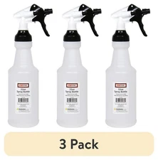 (3 pack) Stout Stuff Plastic Wide Mouth Empty Spray Bottle, Holds 32oz