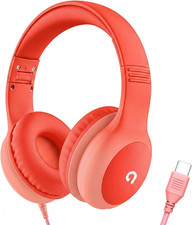 Wired Kids Headphones with USB C Plug, 85Db Safe Volume, Adjustable Headband, Ta