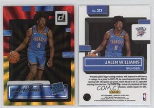 2022 Panini Donruss Rated Holo Red and Gold Laser Jalen Williams #212 Rookie RC