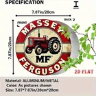 Massey Ferguson Round Vintage Tractor Tin Metal Signs Home Décor 8x8