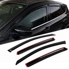 Window Visor Rain Guard 4pcs For Volkswagen Tiguan 2009-2016 Tape-On Dark Smoke