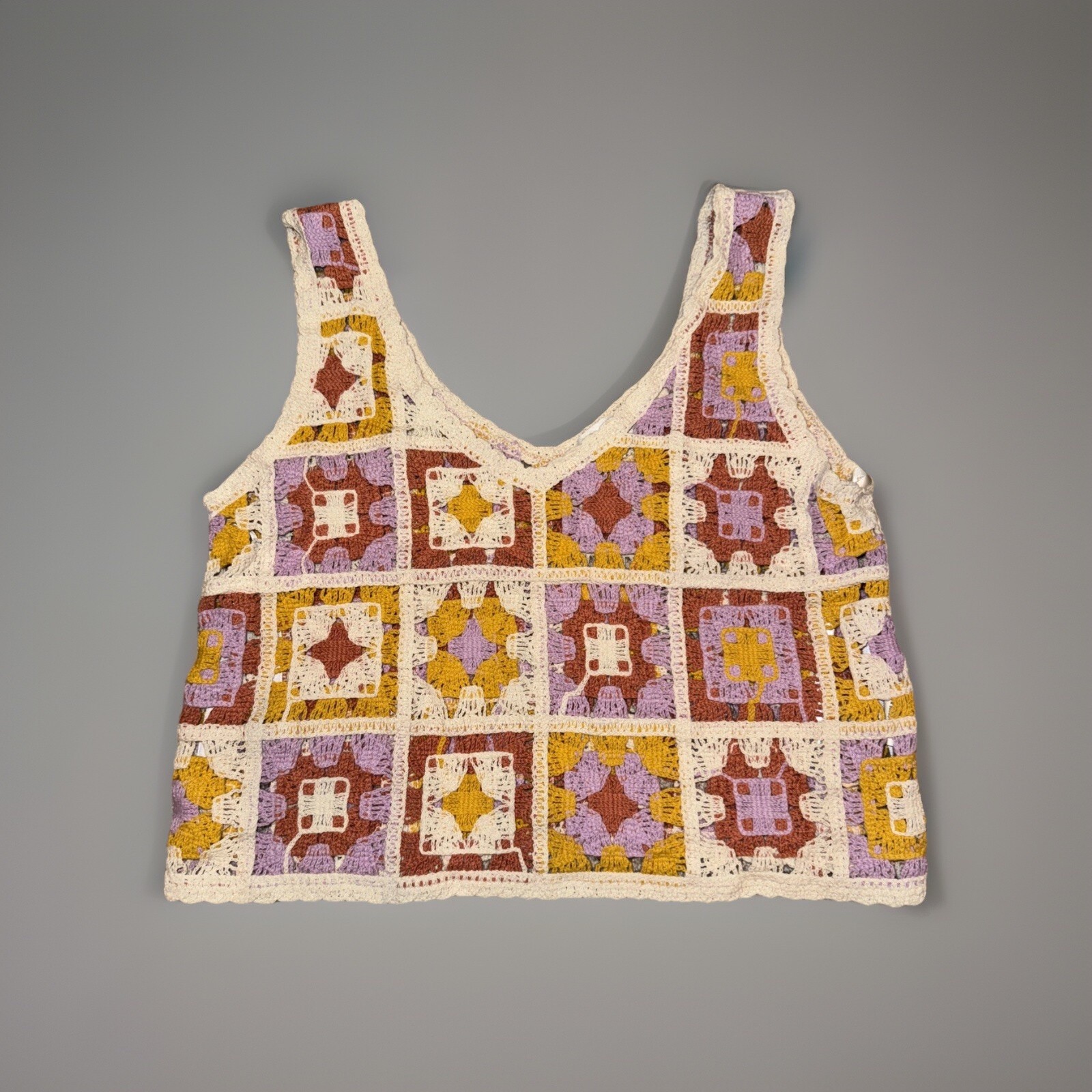 Rebellion S Crochet Patchwork Granny Square Bohem… - image 1