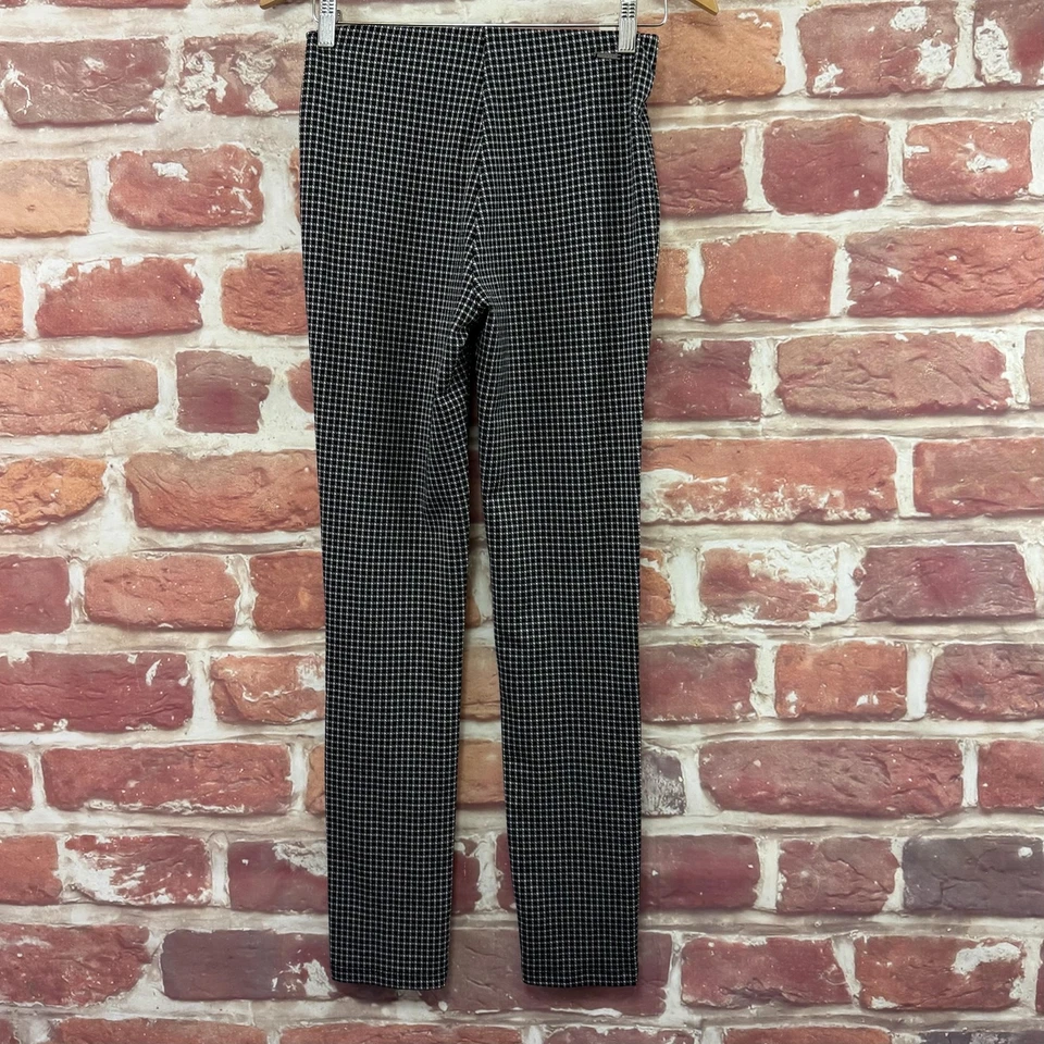 Pantalones Tahari para mujer pequeños negros blancos a cuadros informales pantalones ajustados Foto 2 de 4