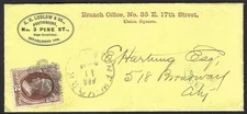 1873 E.H. LUDLOW & Co. AUCTIONEERS Cover + Letter to Hartung Co. NYC