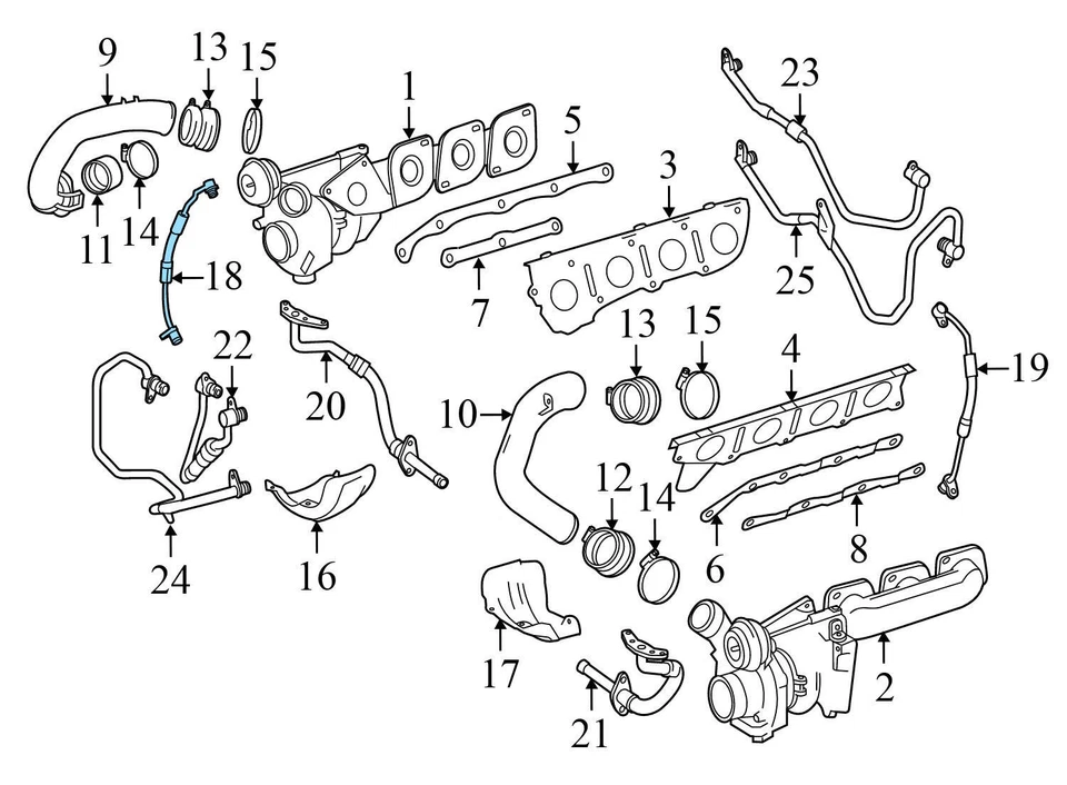 14-16 18 MERCEDES-BENZ E63 AMG S - TUBO/LÍNEA DE ALIMENTACIÓN DE ACEITE TURBO DERECHO (suministro) Foto 3 de 4