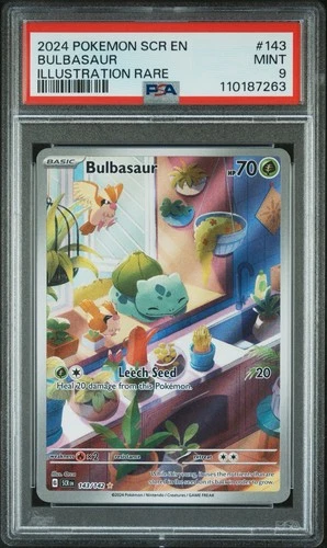 2024  Bulbasaur IR 143/142 Stellar Crown Illustration Rare PSA 9