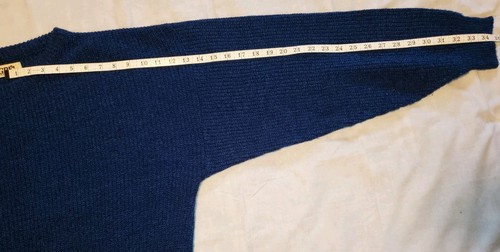 Vintage 80s 90s Le Tigre Acrylic Blue Knit Sweater Mens XL USA Made - Picture 6 of 8