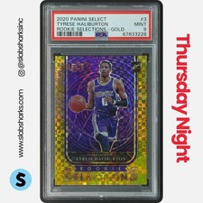 2020 PANINI SELECT #3 TYRESE HALIBURTON ROOKIE SELECTIONS GOLD RC /10 PSA 9