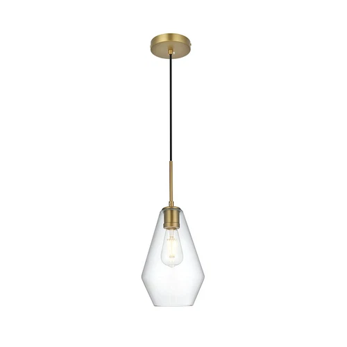 Living District Gene 1 Light 7" Pendant, Satin Gold/Clear - LD2260SG - Picture 1 of 1