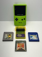 Nintendo Gameboy Color GBC Kiwi Green CGB-001 Handheld System Console w Games