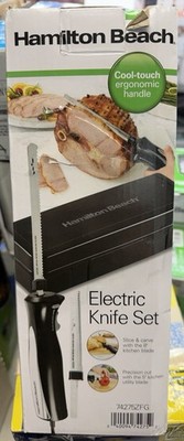 Hamilton Beach 74275ZFG Electric Knife Set w/ Storage Case, 2 Blades, 120W