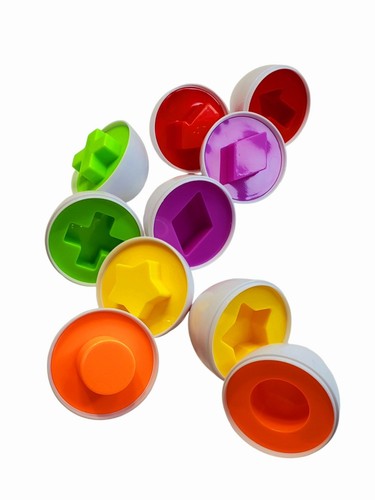 Matching Eggs Toy for Toddlers - Shape & Color Learning Set - Picture 4 of 6