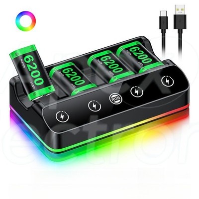 4*6200 mWh Rechargeable Controller Battery Pack for Xbox Series X|S/Xbox One X/S