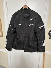 HWK Motorcycle Jacket Black & White With Air Vents Full Zip Men’s Size 2XL 🔥