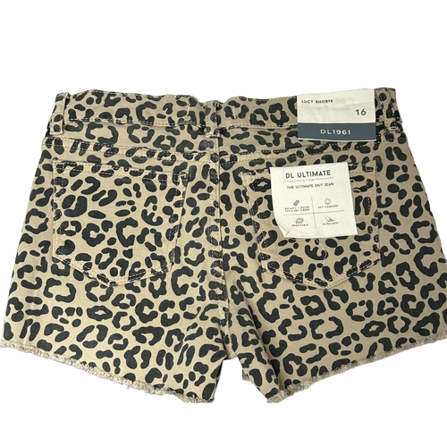 NWT DL1961 Lucy Short Wild Cat Girls Size 16 cheetah print - Picture 3 of 11