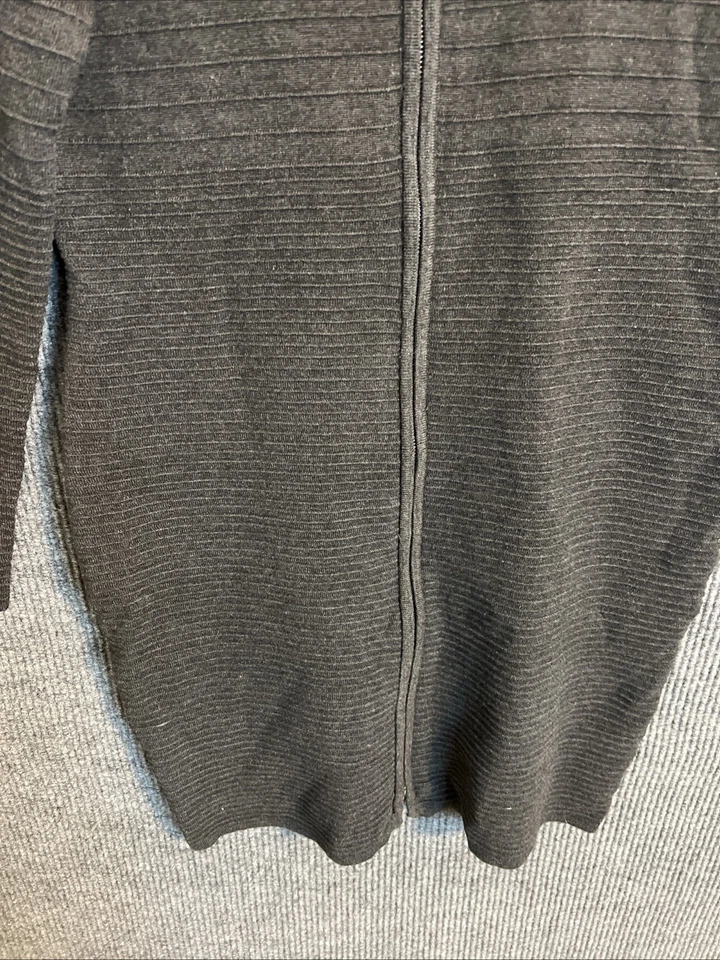 Vestido Suéter Acanalado Calvin Klein Para Mujer Talla XL Gris Carbón Cremallera Completa Foto 4 de 4