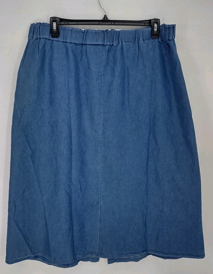 Falda de mujer NY Collection línea A talla 1X azul cintura elástica nueva con etiquetas Foto 2 de 4