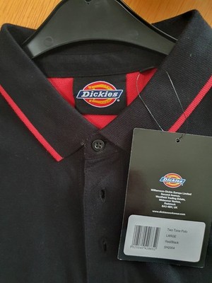 Hemd Poloshirt Dickies Schwarz Rot L Herrenhemd Poloshirt