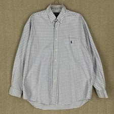 Vintage Polo Ralph Lauren Big Shirt Large Plaid Button Down Oxford Academia Old