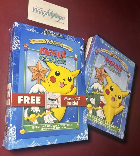 Pokémon Pikachu’s Winter Vacation Adventures DVD & Christmas Music CD 2006 Rare