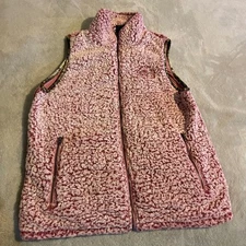 RealTree by Colosseum Womens Fleece Vest Pink Sherpa Full Zip Pockets Camo XXL