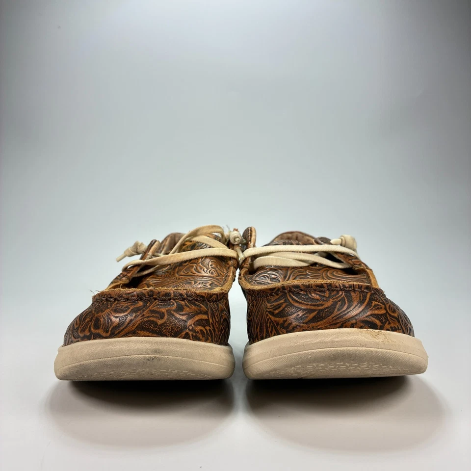 Zapatos cómodos sin cordones Ariat Hilo marrón floral en relieve para mujer talla 8,5B Foto 2 de 4