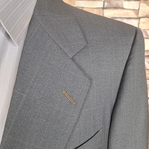 Hickey Freeman 2 Piece Suit Mens 42L 36X34 Gray Windowpane Wool - Picture 4 of 12