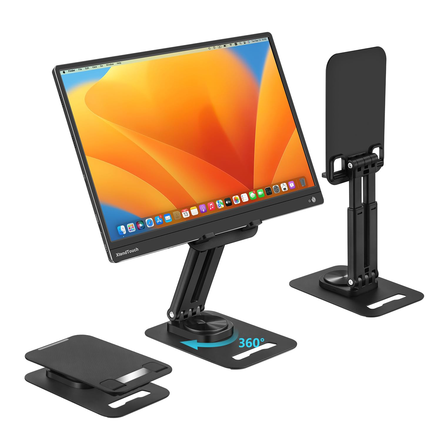 Portable Tablet Stand with 360° Rotation, Stable Wide Base, 6.69x4.60 Inches-image