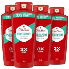 Old Spice Refreshing Body Wash for Men, High 24 Fl Oz (Pack of 4), RED