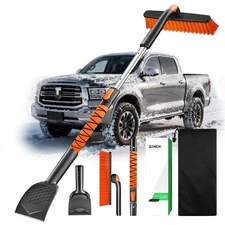 Zanch 2025 Extendable Car Snow Brush Ice Scraper 3-in-1 45" Handle Windshield