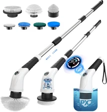 Cordless Electric Spin Scrubber, IPX7 Waterproof Rechargeable Power Cleaning Bru