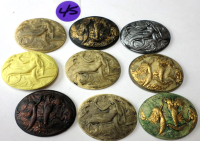 10 Different Hand Painted Multi-Color Mermaids Water Cameo Cabochons 40x30mm