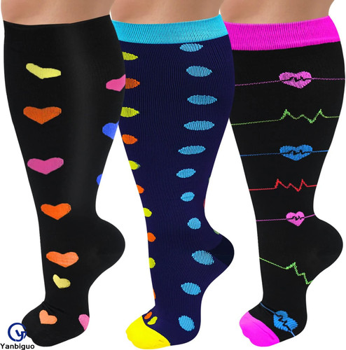 Calcetines de compresión talla grande para mujer y hombre calcetines de compresión 20-30 mmHg, anchos - Imagen 13 de 34