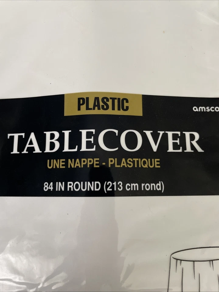 9 Pack Anscan Plastic Tablecover Tablecoth 84" ROUND Picnic Disposable Reusable - Image 4 of 4
