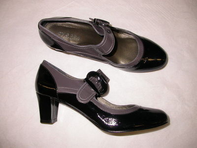 Aysana Cara Dress Shoe Pump Grey/Black Patent 38