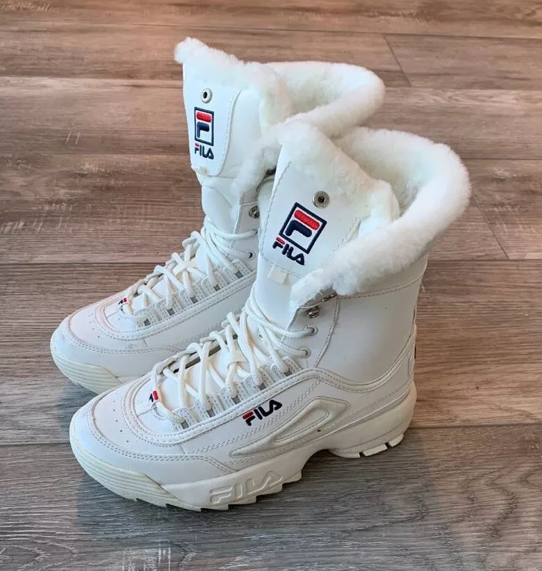 Fila Disruptor Shearling Winter Boots White 5HM00544 125 Womens