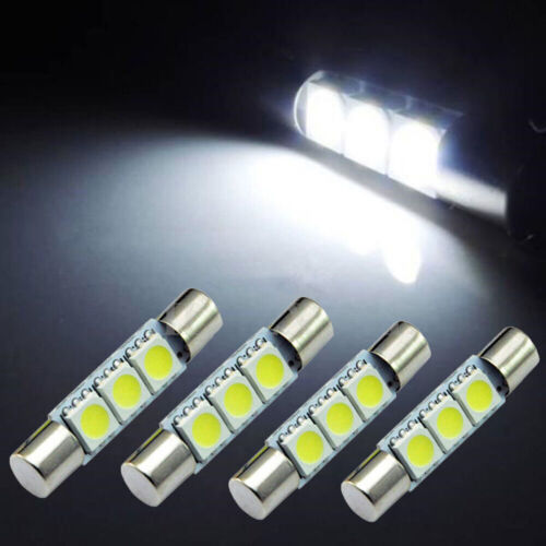 4X 5050 3-SMD 31mm 6641 Fuse LED Bulbs Vanity Mirror Light Sun Visor Lamp White - Picture 2 of 12