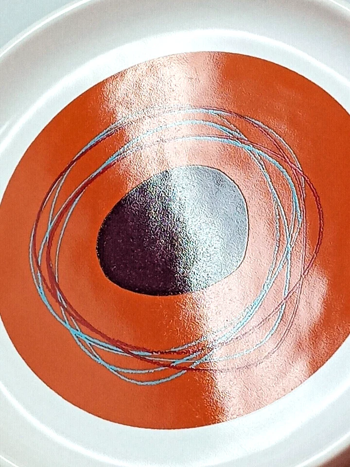 Jabonera de cerámica Creative Bath Products patrón de remolino de puntos blanco naranja marrón  Foto 4 de 4