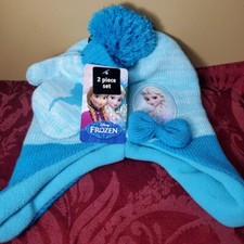 Disney Frozen Beanie Knit Hat with Mittens New 