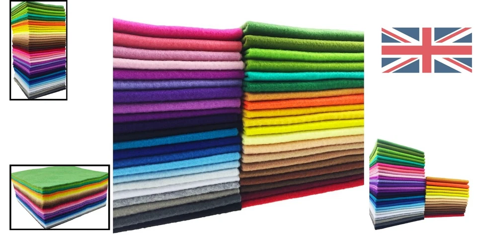 42pcs Assorted Color Craft Felt Sheets - 1.4mm Nonwoven Fabric for DIY Projects - Image 2 of 4