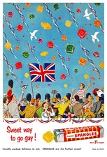POSTER VINTAGE SPANGLES DOLCI PUBBLICITARI STAMPA A4