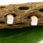 Cz/Cubic Zirconia Studs/Stud Earrings 14k Yellow Gold Emerald Cut